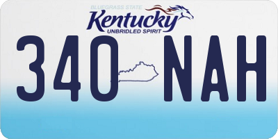 KY license plate 340NAH