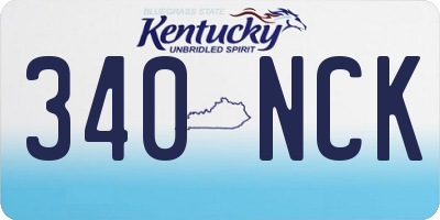 KY license plate 340NCK