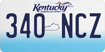 KY license plate 340NCZ