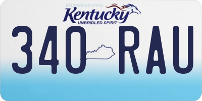 KY license plate 340RAU