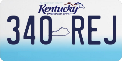 KY license plate 340REJ