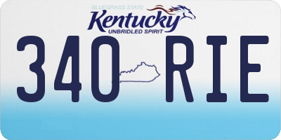 KY license plate 340RIE