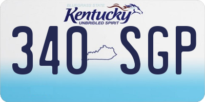 KY license plate 340SGP