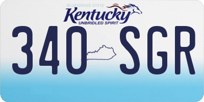 KY license plate 340SGR