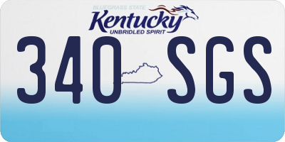 KY license plate 340SGS