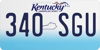 KY license plate 340SGU