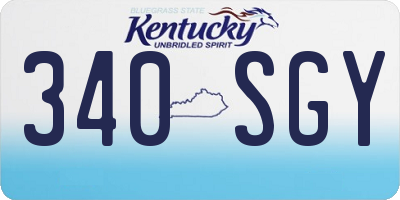 KY license plate 340SGY