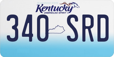 KY license plate 340SRD