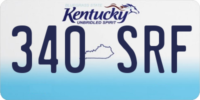 KY license plate 340SRF