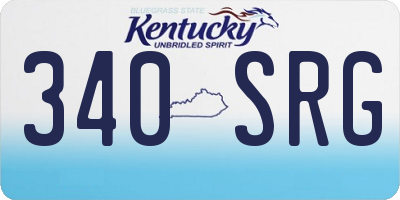 KY license plate 340SRG