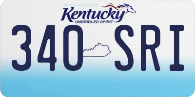 KY license plate 340SRI