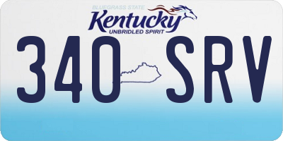 KY license plate 340SRV