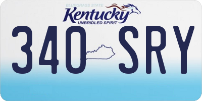 KY license plate 340SRY