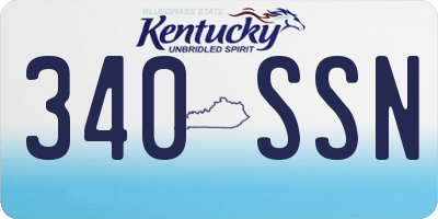 KY license plate 340SSN