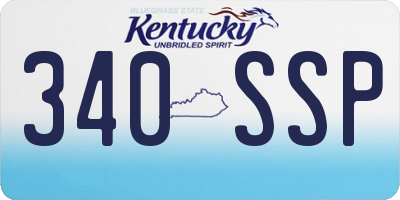 KY license plate 340SSP