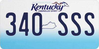 KY license plate 340SSS