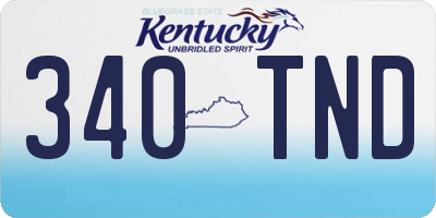 KY license plate 340TND