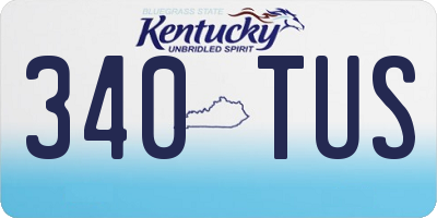 KY license plate 340TUS