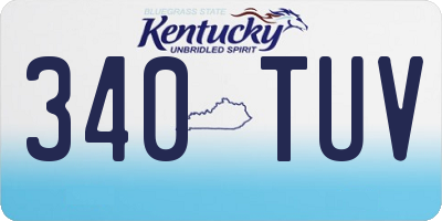 KY license plate 340TUV