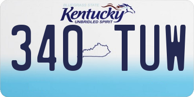 KY license plate 340TUW