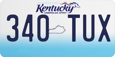 KY license plate 340TUX