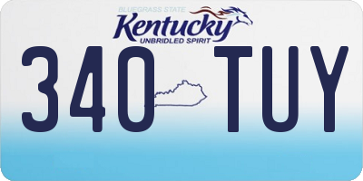 KY license plate 340TUY