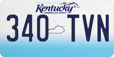 KY license plate 340TVN