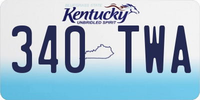 KY license plate 340TWA