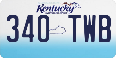 KY license plate 340TWB
