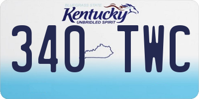 KY license plate 340TWC