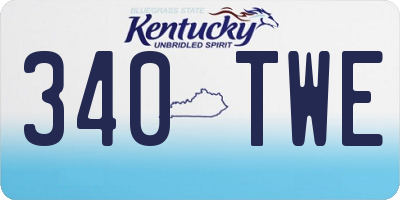 KY license plate 340TWE
