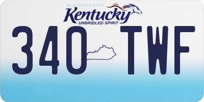 KY license plate 340TWF