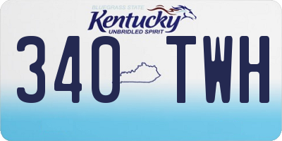KY license plate 340TWH