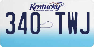 KY license plate 340TWJ