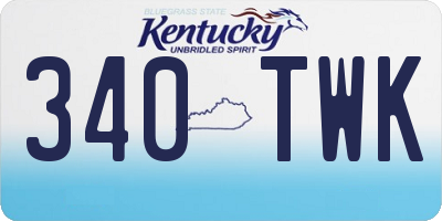 KY license plate 340TWK
