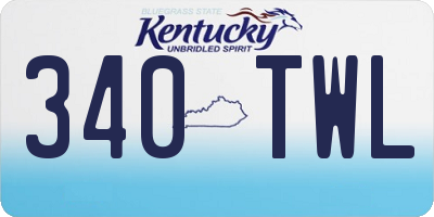 KY license plate 340TWL