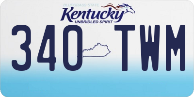 KY license plate 340TWM