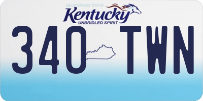 KY license plate 340TWN