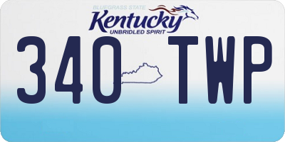 KY license plate 340TWP