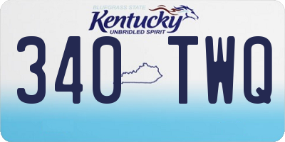 KY license plate 340TWQ