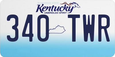 KY license plate 340TWR