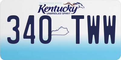 KY license plate 340TWW