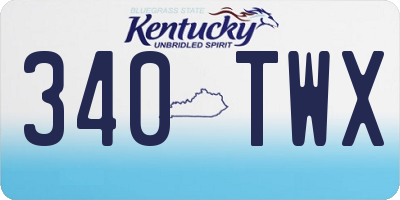 KY license plate 340TWX