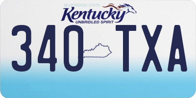 KY license plate 340TXA