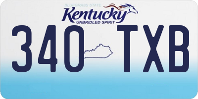 KY license plate 340TXB