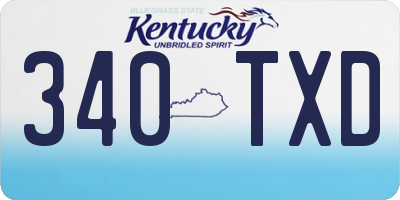 KY license plate 340TXD