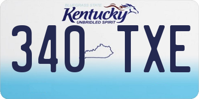 KY license plate 340TXE