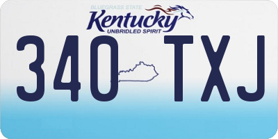 KY license plate 340TXJ