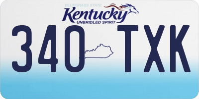 KY license plate 340TXK