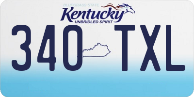 KY license plate 340TXL
